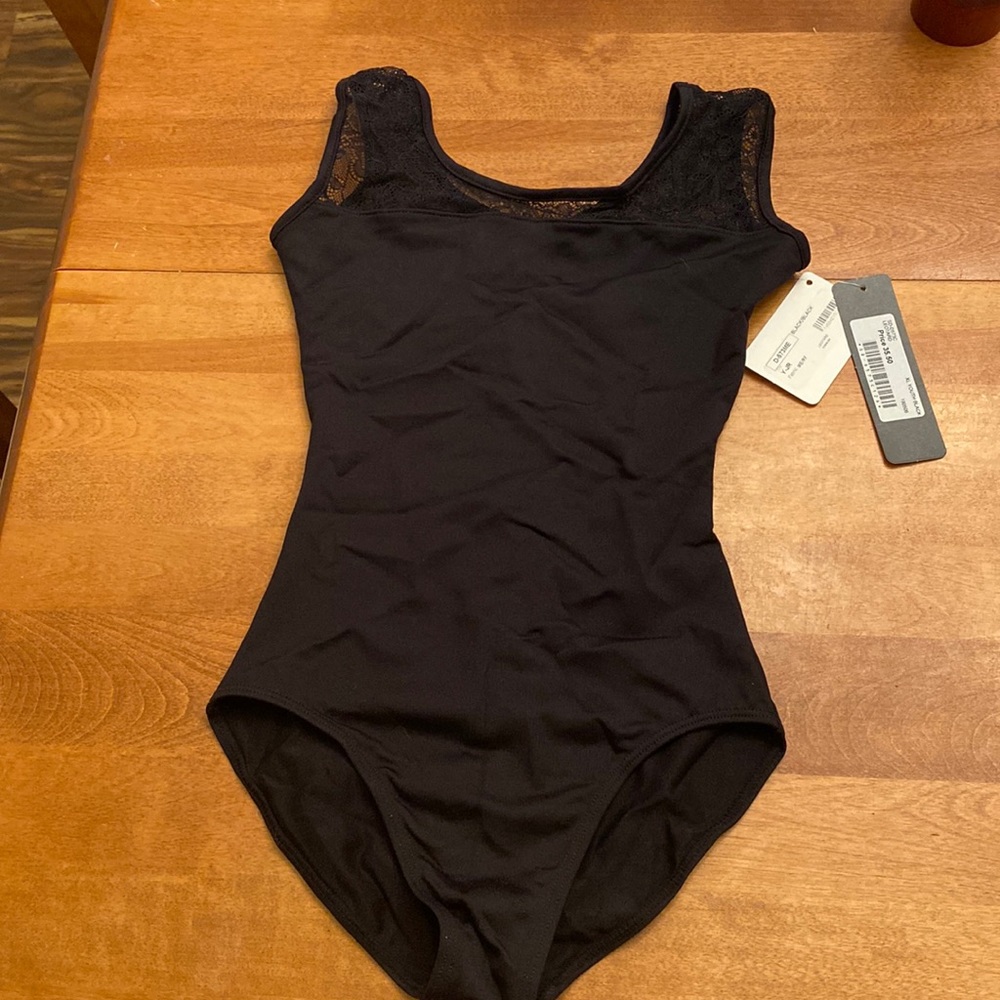 Youth Dance leotard with lace at top.